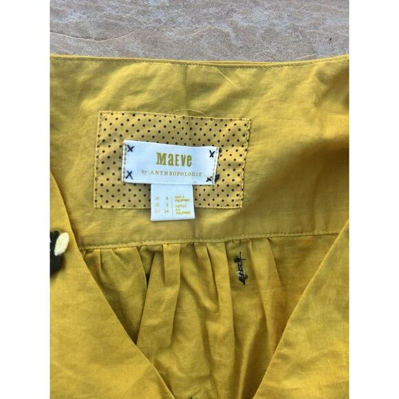 Maeve x Anthropologie Long Sleeve 3D Bee 2 Yellow Black Wrap Crop LH - Picture 3 of 3